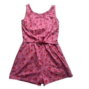 Tu Kids Pink Strawberry Print Romper 6 Years